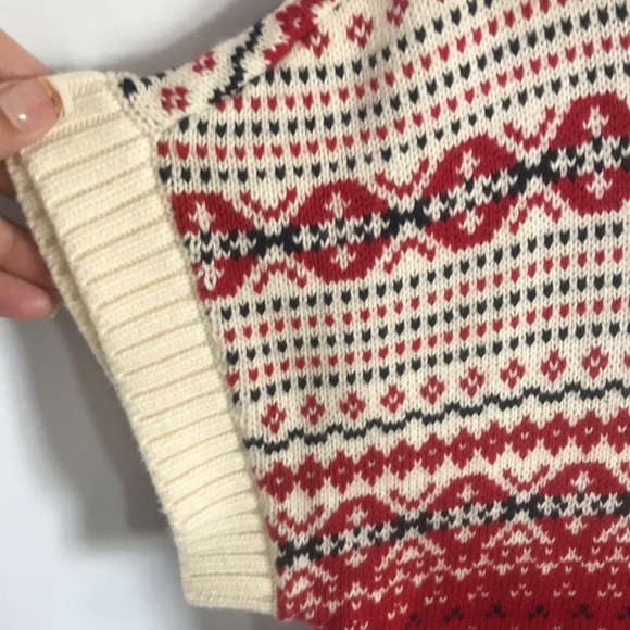 New Tommy Hilfiger Nordic RED CREAM SWEATER WOMENS TOP M - Picture 6 of 8